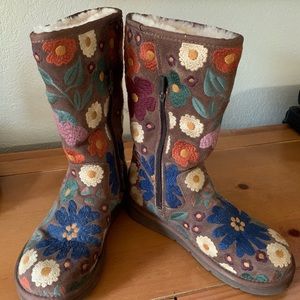 Rare embroidered floral Uggs